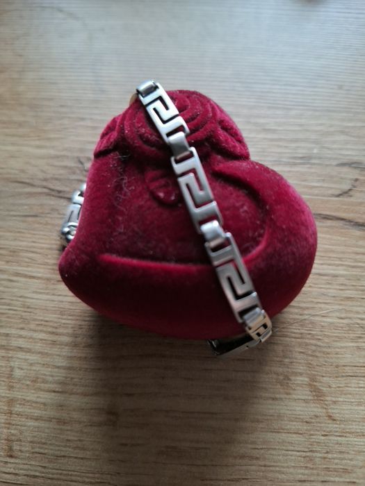 Srebrna ażurowa bransoletka,grecki wzór