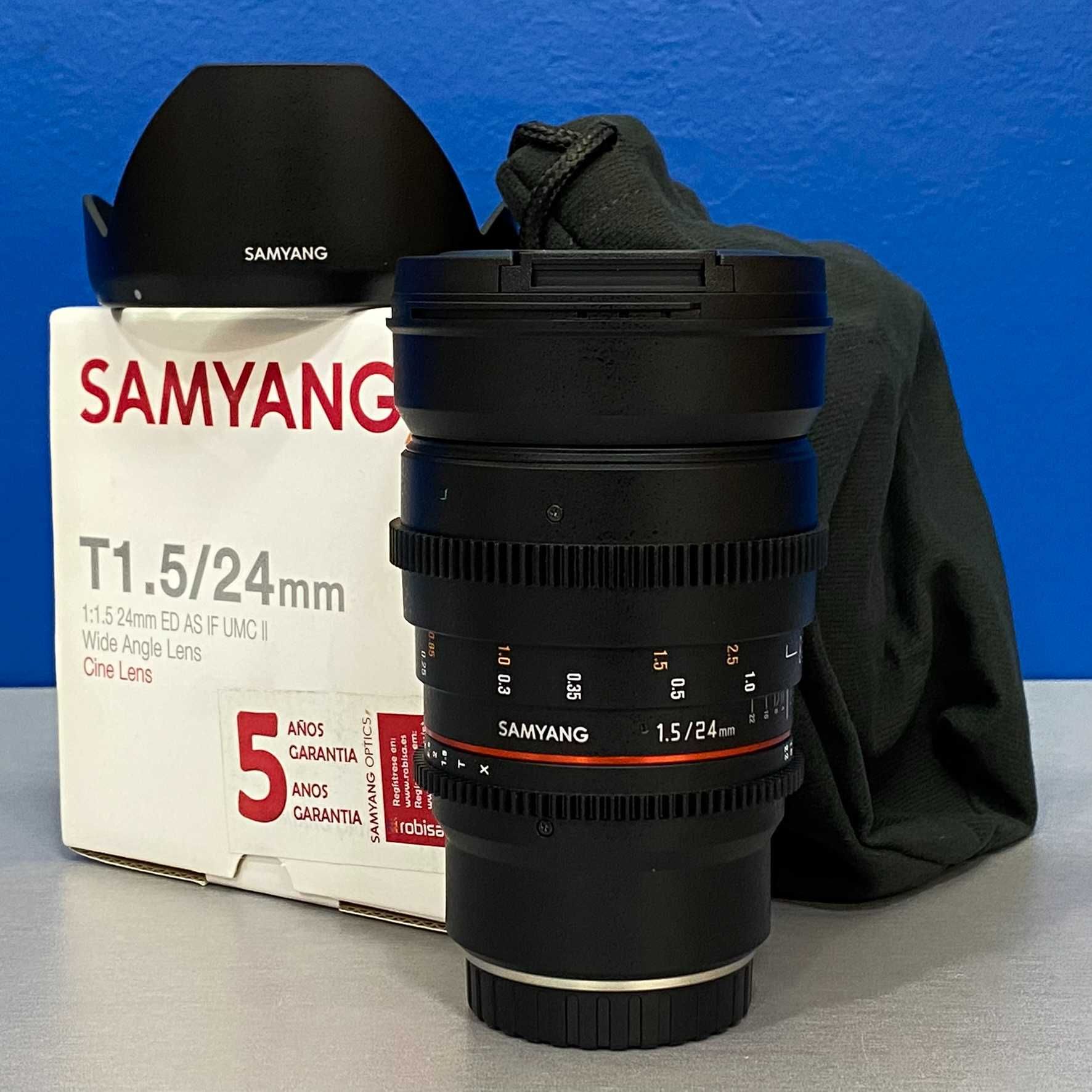 Samyang 24mm T1.5 ED AS IF UMC II (Fujifilm) - NOVA - 5 ANOS GARANTIA