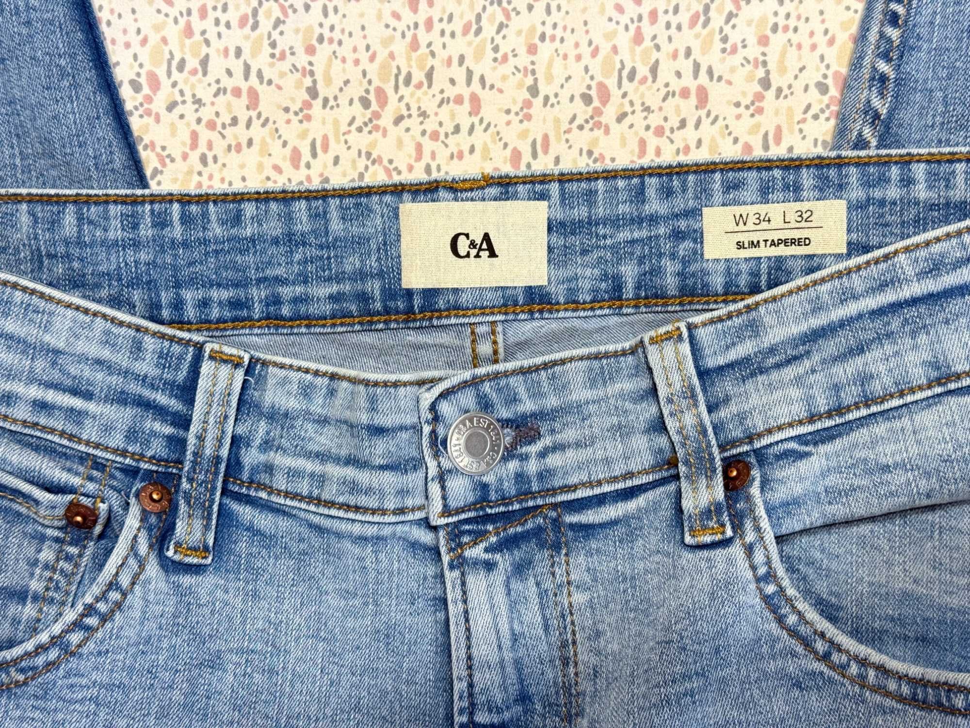 Джинсы Slim Fit мужские C&A W34 L32 Голубые