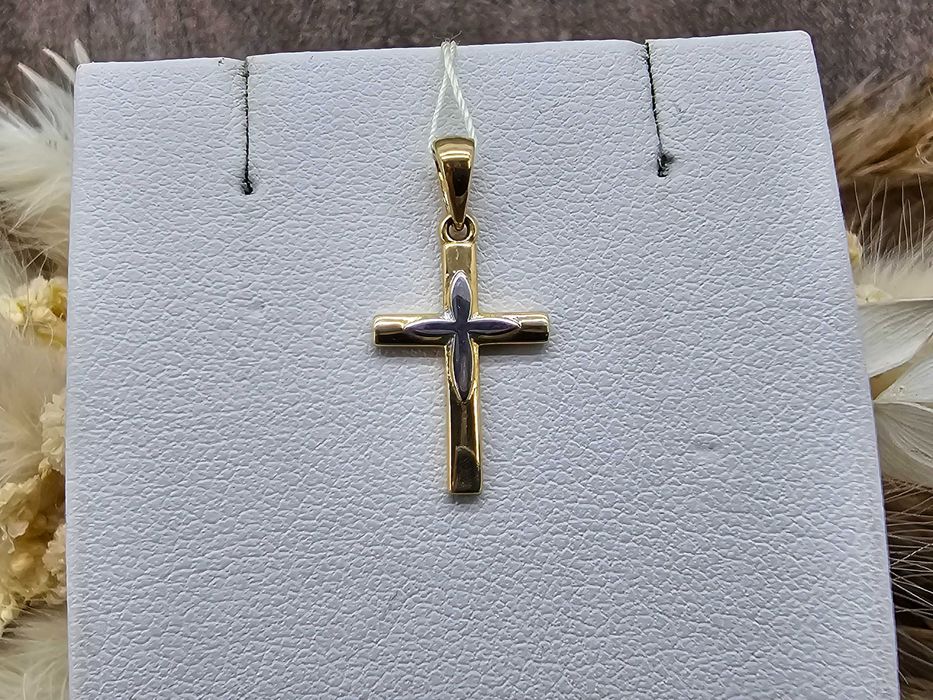 Złoty krzyżyk apart P: 585 WIELKOŚĆ WYS:2CM SZ:1CM