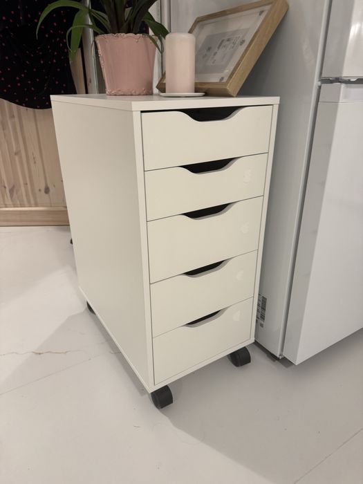 Szafka IKEA Alex komoda biała na kółkach dokumenty