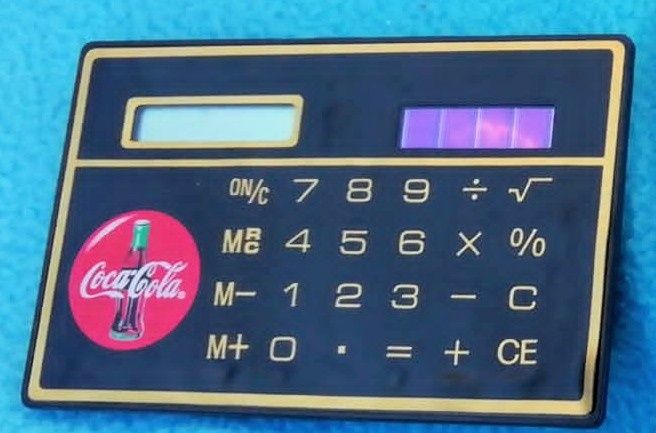 Miniatura máquina calculadora solar da Coca-Cola