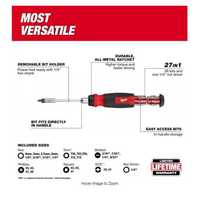 Багатобітна викрутка з храповим механізмом 27 в 1 Milwaukee