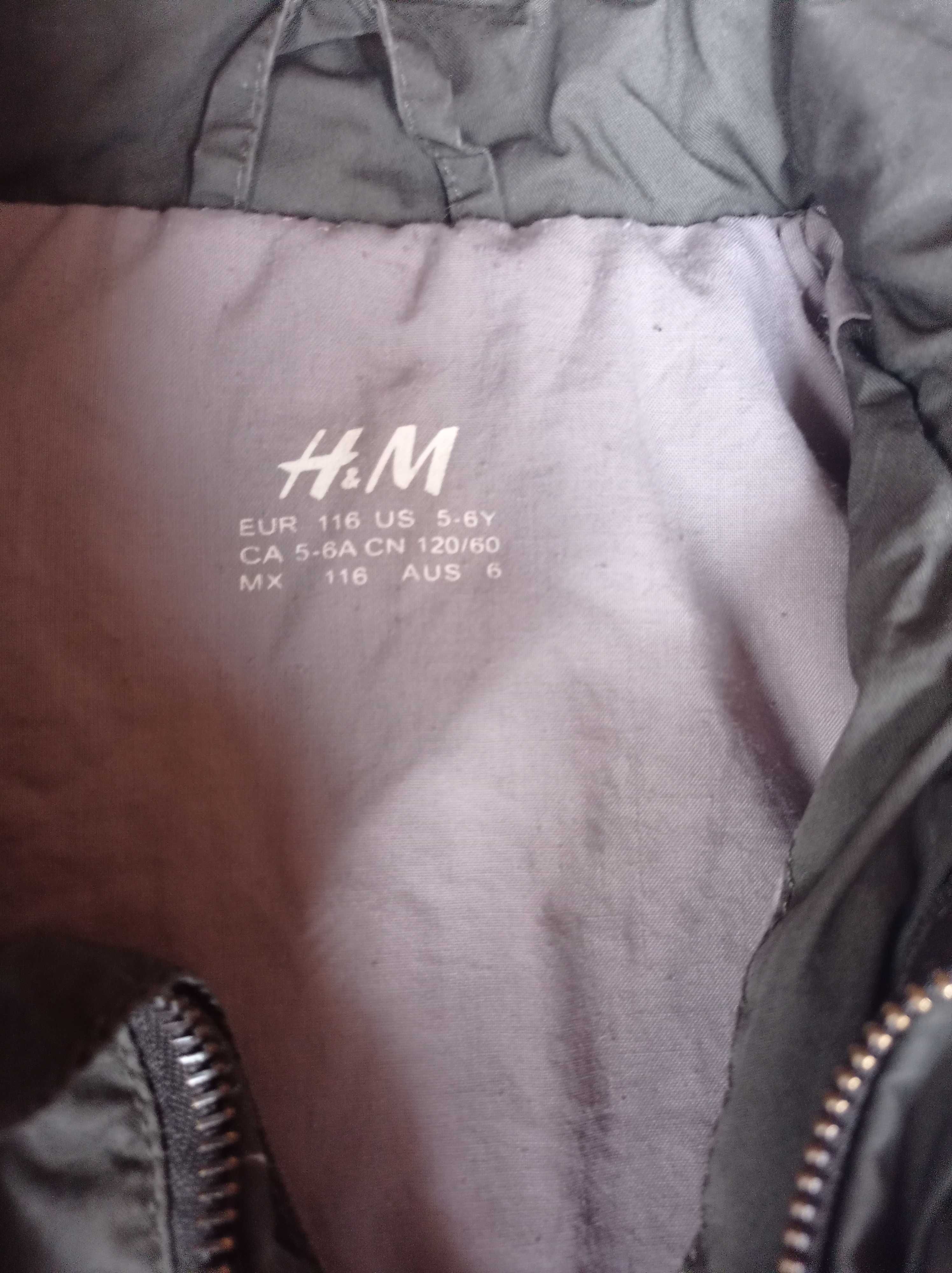 Parka bawełniana dziecięca śliczna H&M 110/116