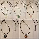 Colar pendente pedra cristal coração * várias pedras