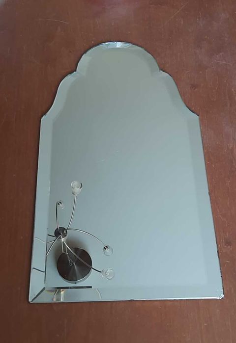 Lustro srebrzone bez ramy P. B. British Silvered Glass XIXw. ukruszone