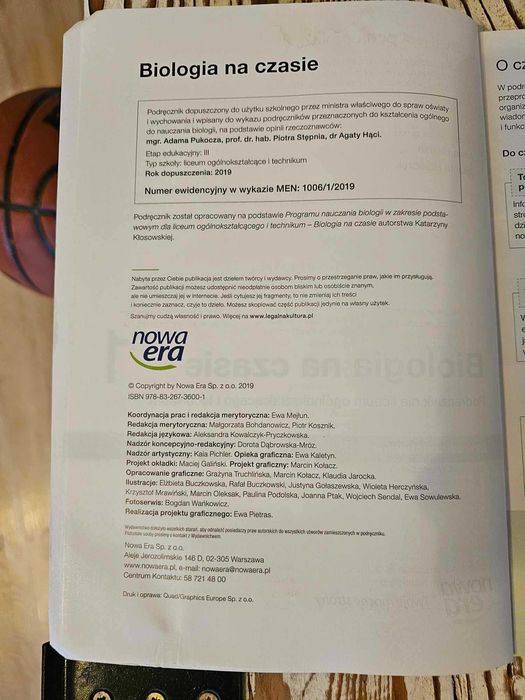 Biologia na czasie, podręcznik, zakres podstawowy, klasa 1