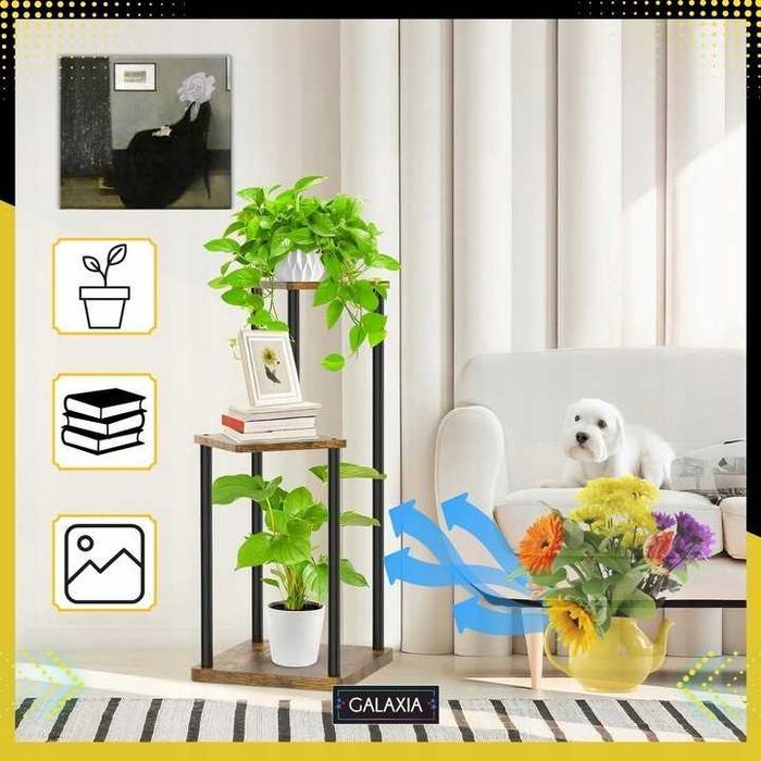 KWIETNIK STOJĄCY Stojak na Kwiaty Kwiatki Rośliny Drewniany Loft