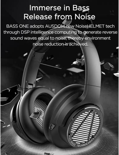 Гибридные наушники Ausdom Bass One ANC с супербасами.