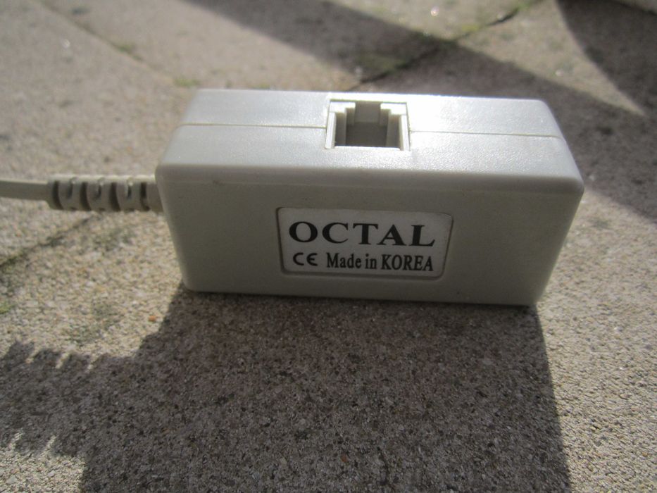 Adaptador Duplo Octal Branco RJ45 p/ adaptador de linha de tomada RJ11