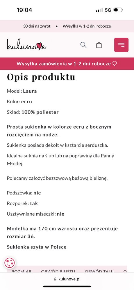 Suknia ślubna Laura Kulunove