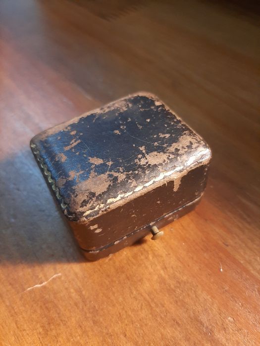 Moeda em prata Antiga 1915 10 Centavos + Caixa vintage madeira