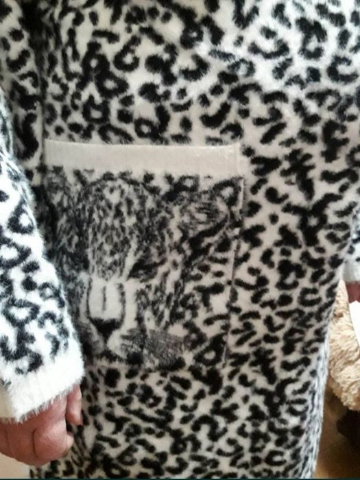 Альпака пальто з принтом тигр р. 48-50