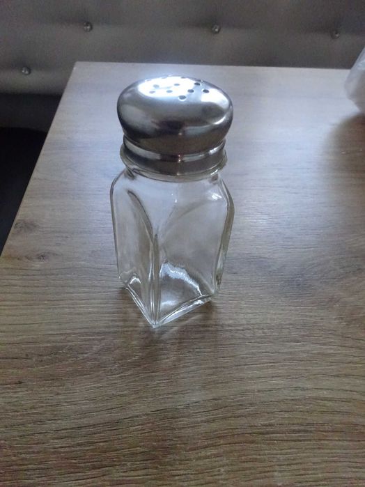solniczka pieprzniczka szklana PRL 10,5 cm
