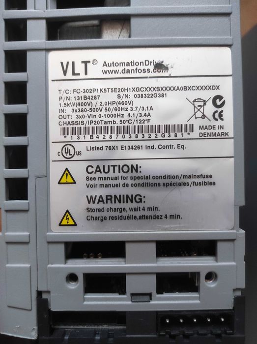 Частотні перетворювачі Danfoss FC-302 0.37-4.0 кВт (час роботи 30 год)