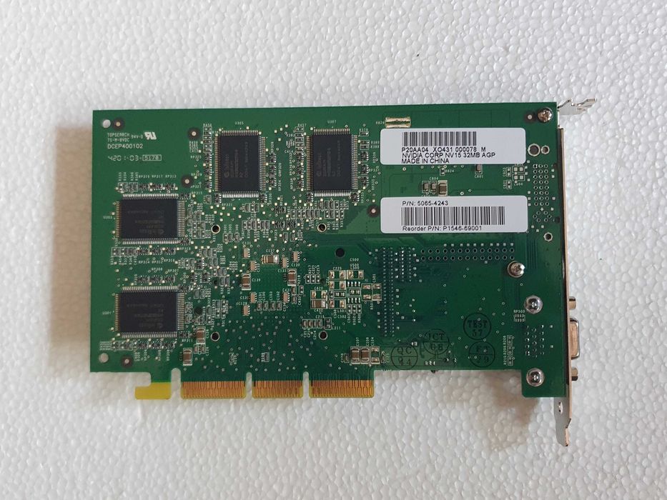 Placa Gráfica Nvidia Geforce NV15, 32 Mb, Dual VGA, AGP - vintage