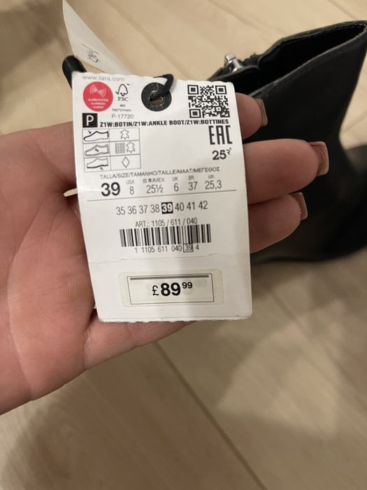 Ботінки жіночі на осінь , натуральна шкіра, zara