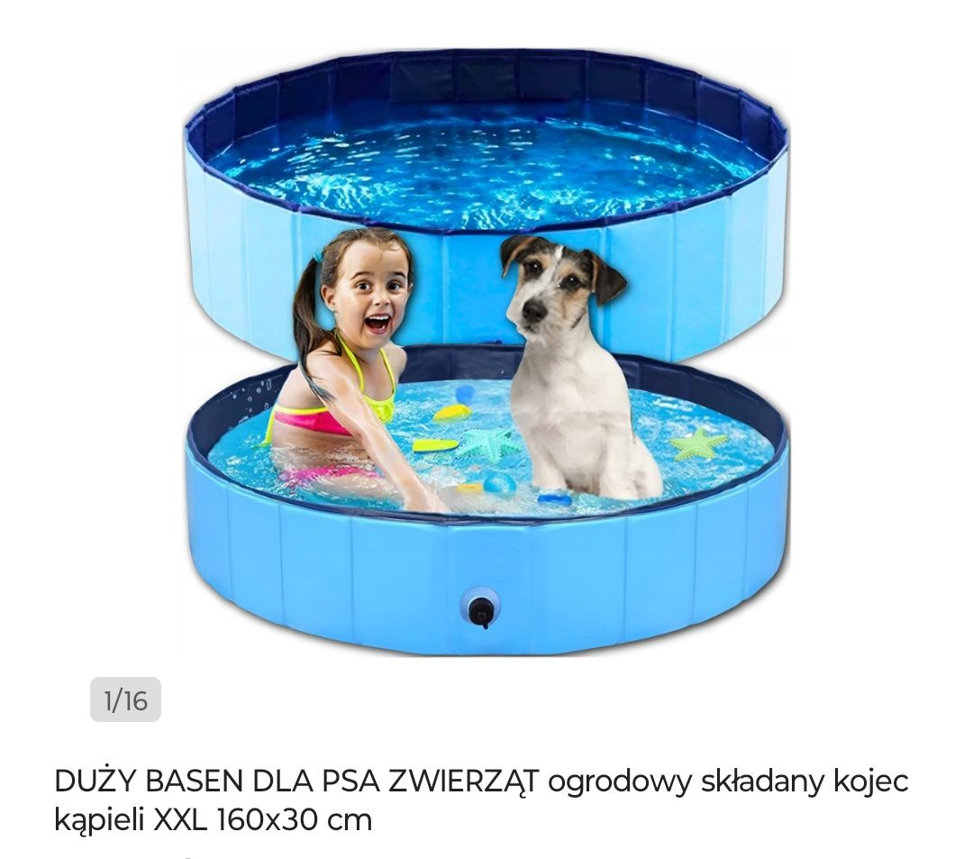 Duży składany basen dla psa, dzieci kojec 160 cm x 30