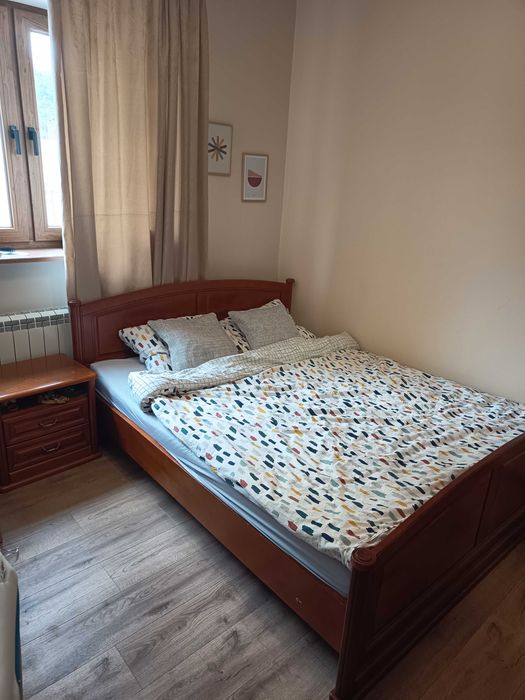 Zestaw mebli do sypialni sypialnia drewniana retro łóżko 160 komoda sz