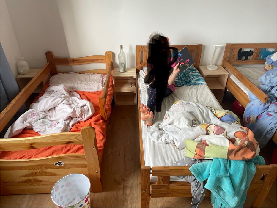 Łóżko drewniane sosnowe 3 szt 70x160, 70x150, 80x140