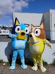 Mascote Bluey e Bingo
