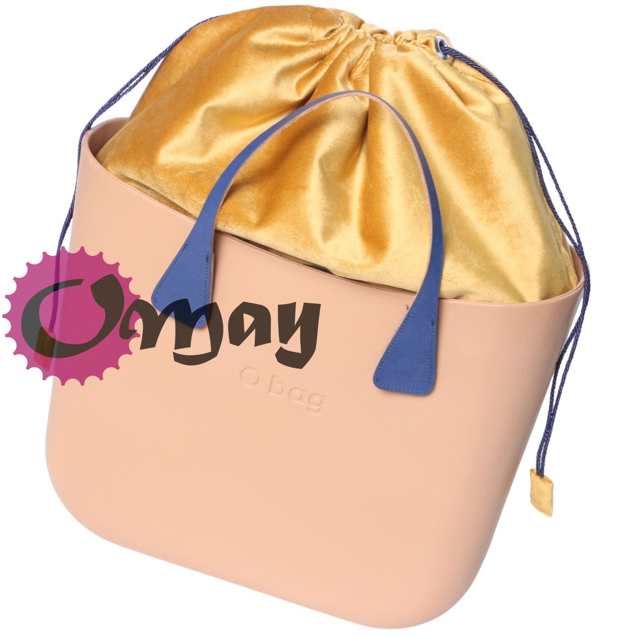 Granatowy organizer do OBAG STANDARD worek welur camello komin OMAY