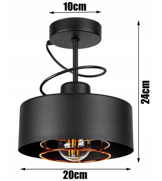 LAMPA sufitowa PLAFON ŻYRANDOL LOFT EDISON LED miedz / chrom - Polska!