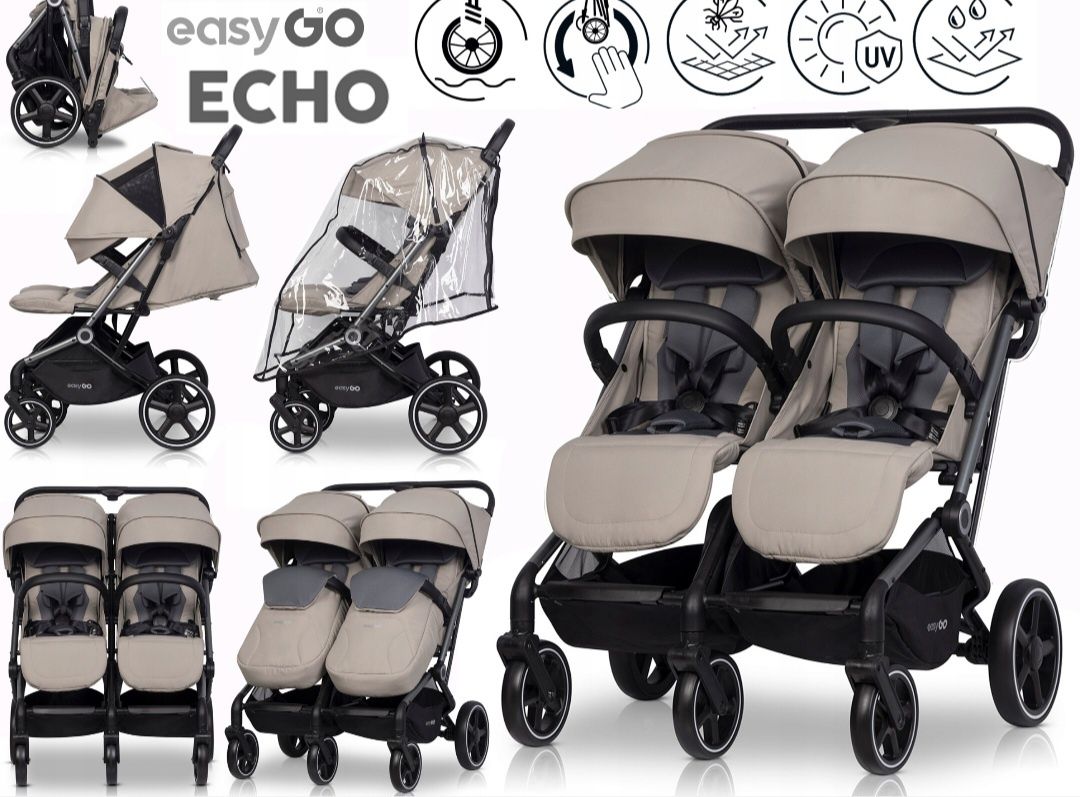 Easy go lekkie wózek spacerowy ROK PO ROKU plus akcesoria