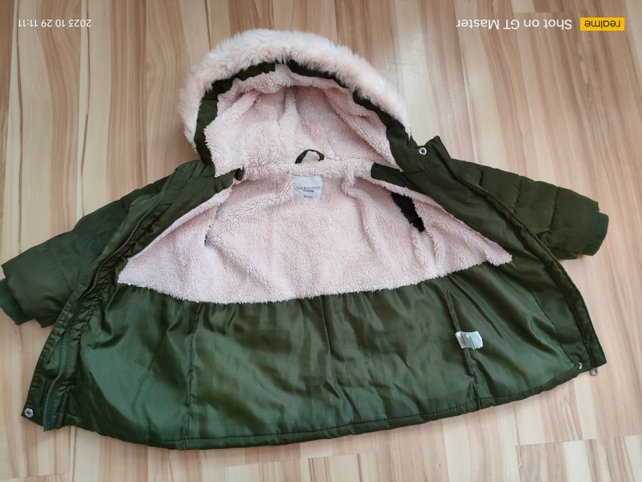 Kurtka zimowa przejściowa Sinsay 80/86 khaki stan bdb