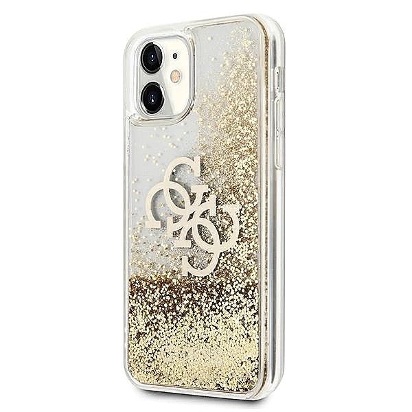 Etui Guess 4G Big Liquid Glitter na iPhone 11/6,1" / Xr - złote