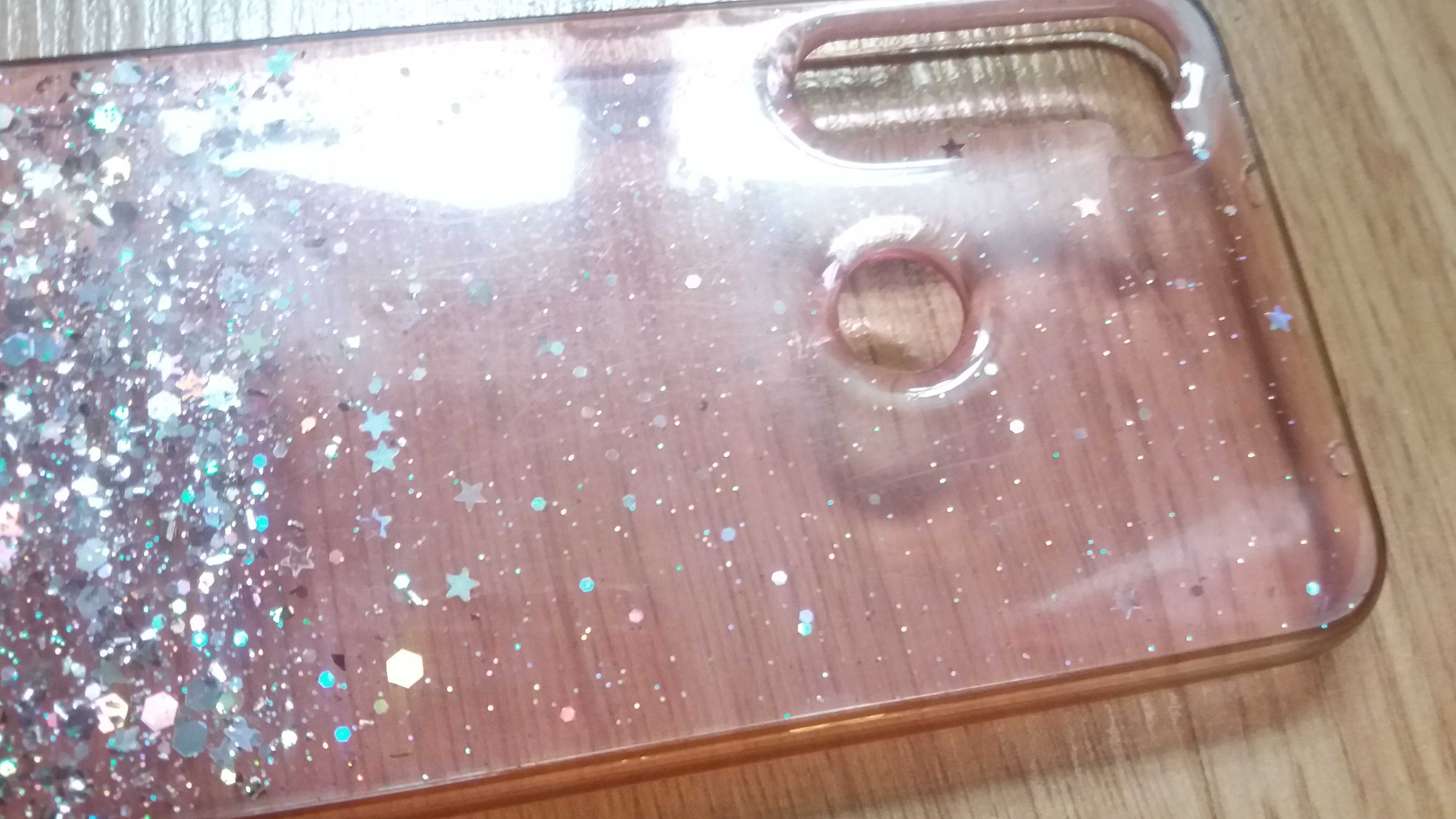 brokatowe etui różowe / fioletowe Redmi Note 8T