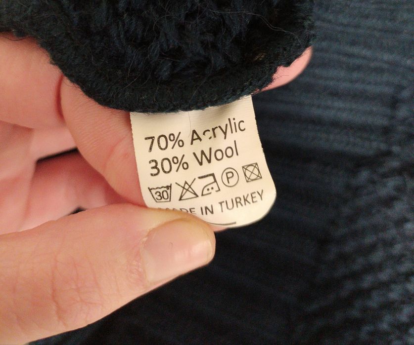 Новый теплый вязаный свитер синий