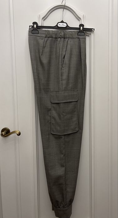 MAX MARA piękne spodnie z kieszeniami, ściągane w talii