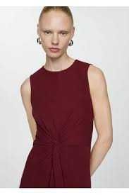 MANGO sukienka bordowa M prosta czerwona długa