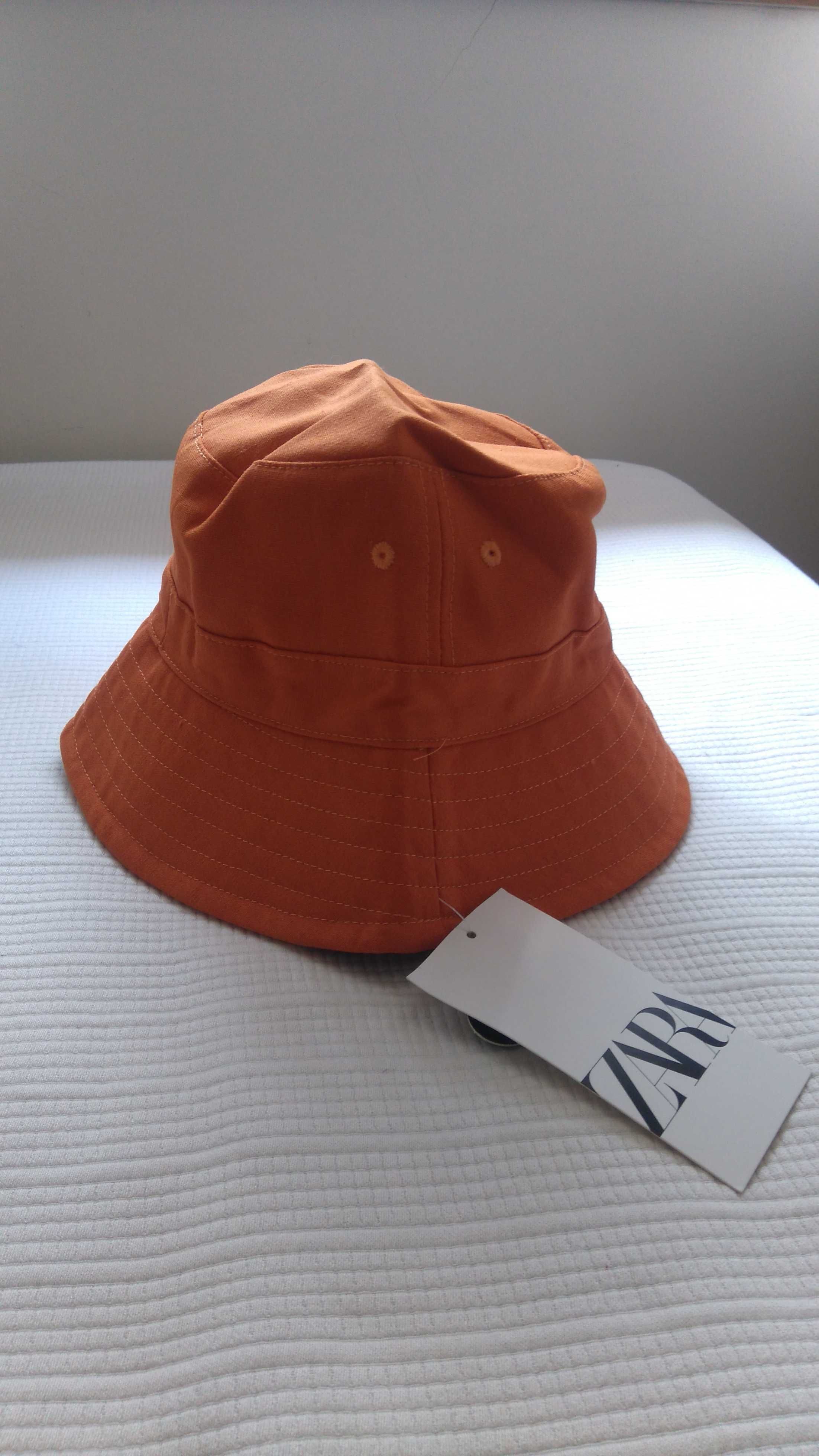 Chapéu bucket laranja S Zara NOVO c/etiqueta