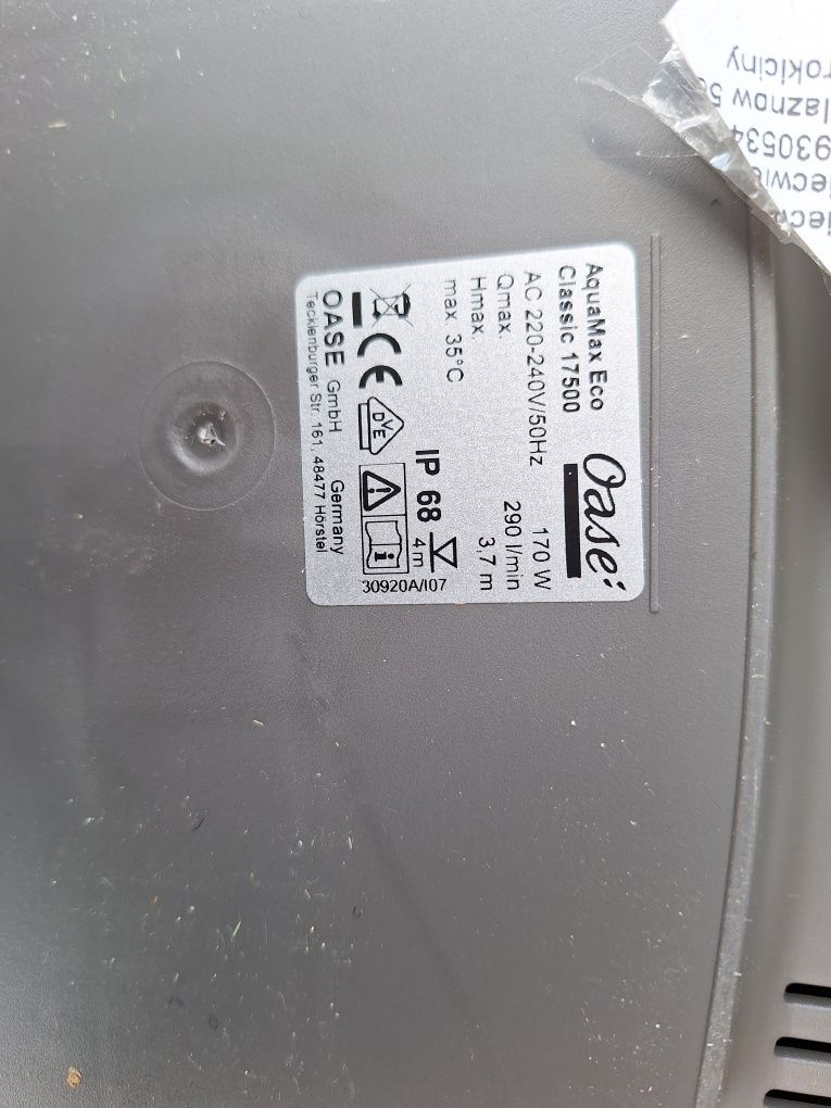 oase eco classic 17500 pompa wody oczko filtr kaskada