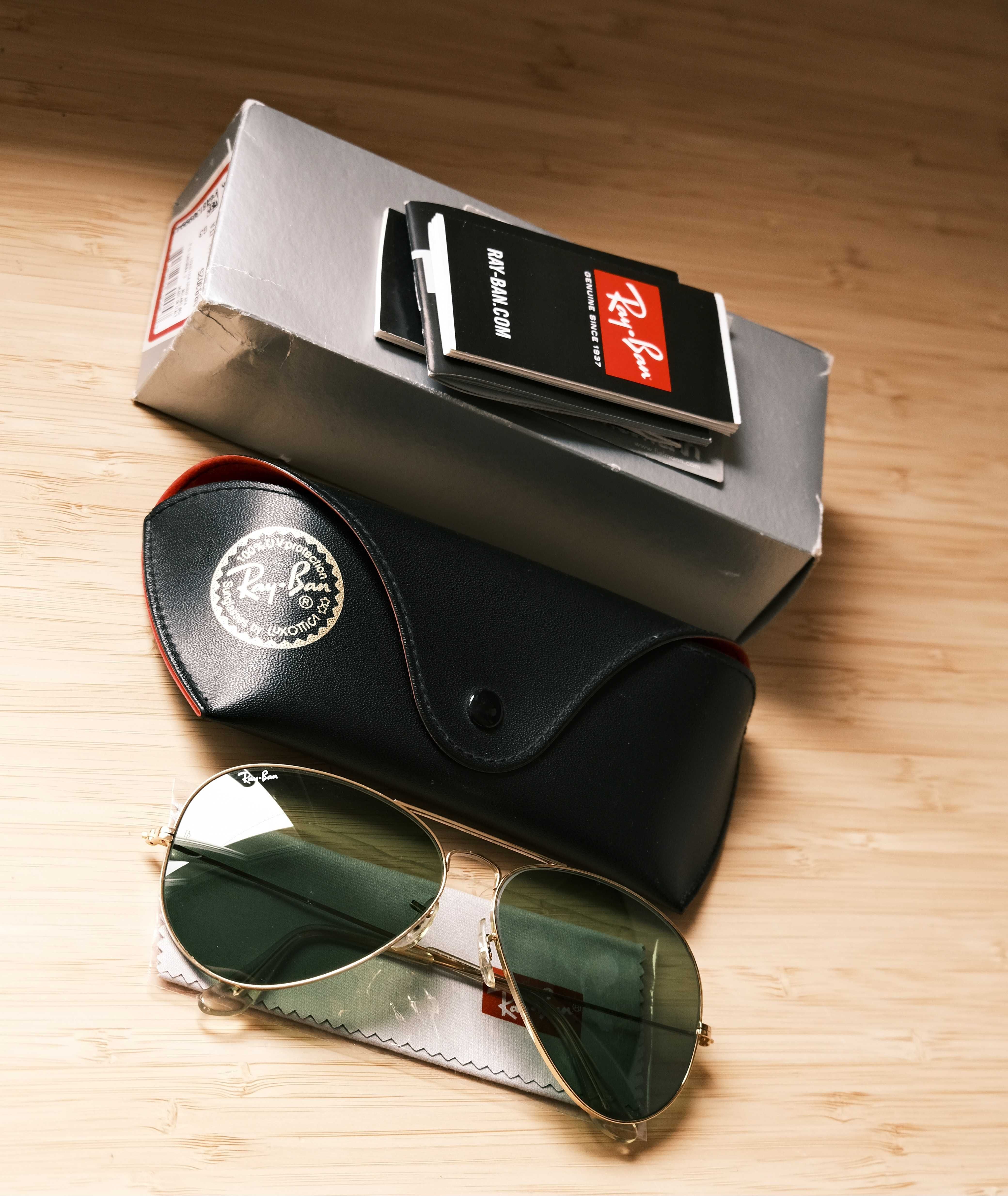 Okulary przeciwsłoneczne Ray-Ban Aviator Classic RB3025 zielone szkła