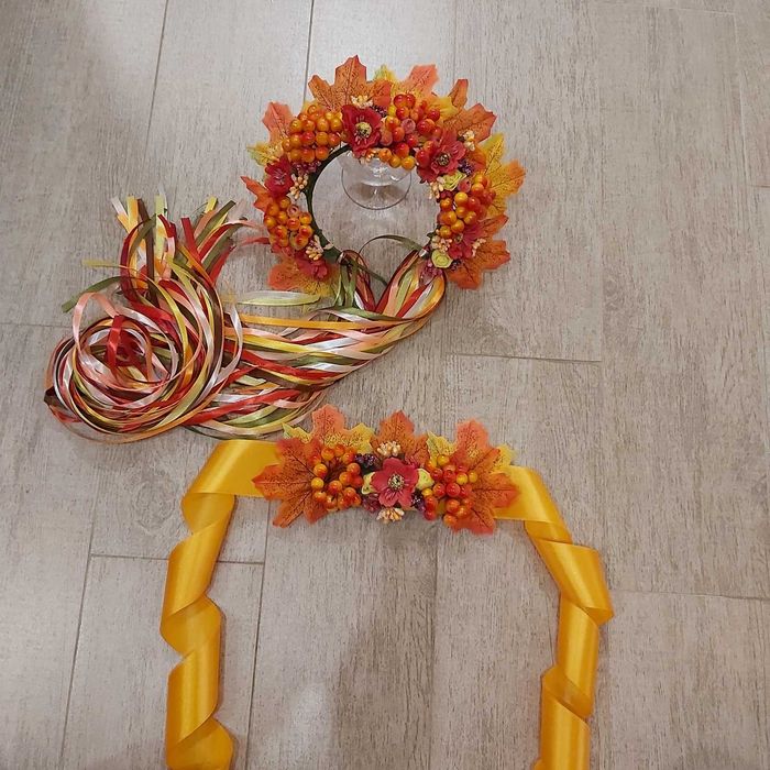 Костюм осінь, листочок, осінній образ в садочок, віночок осінь