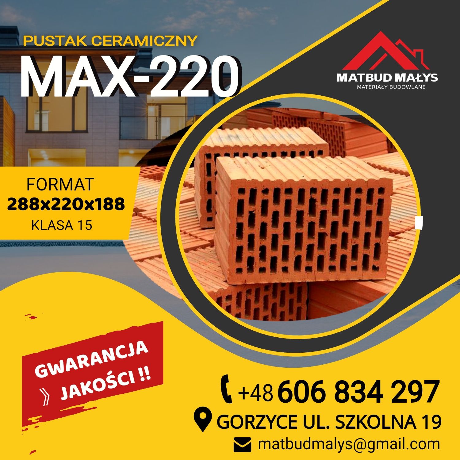 Pustak MAX-220 - cegła, ceramika