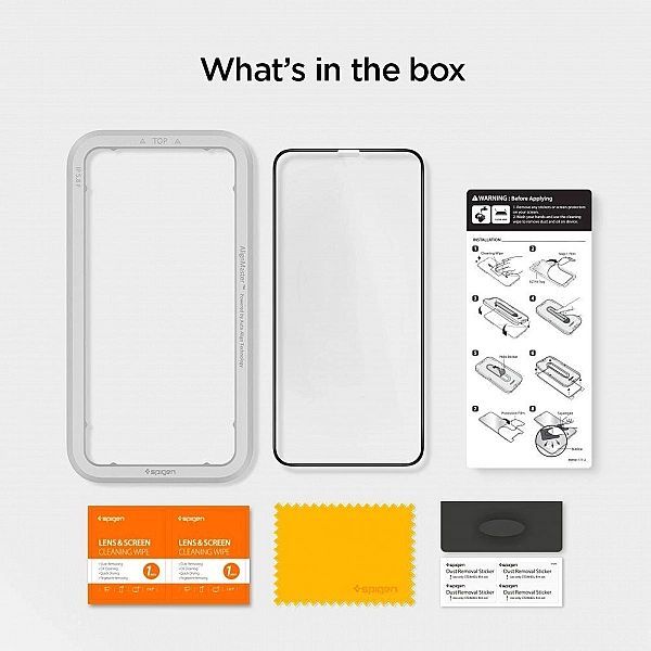 Szkło hartowane Spigen Alm Glass Fc na iPhone 11 / Xr - czarne