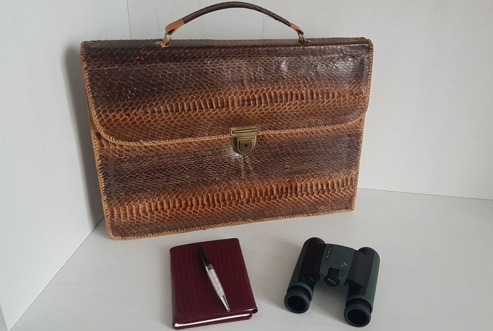 Портфель з натуральної шкіри червоної кобри рептилії змії + ДАР