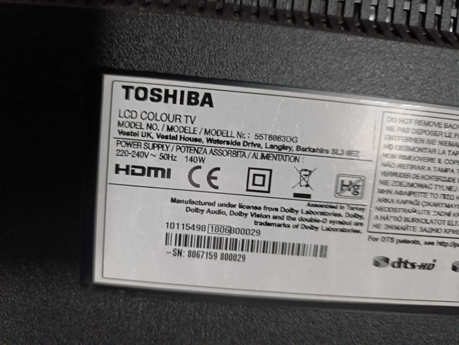 Toshiba 55T6863DG, 4K, SMART, HDR10,  55 дюймів.