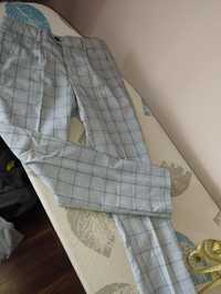 Spodnie garnitur Reserved 146 szare w kratę