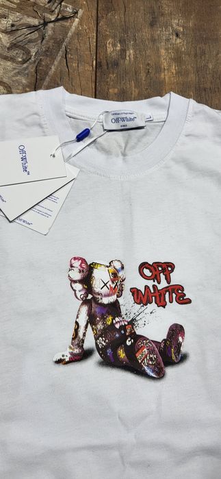 Off white męski komplet koszulka spodenki bawełna premium L