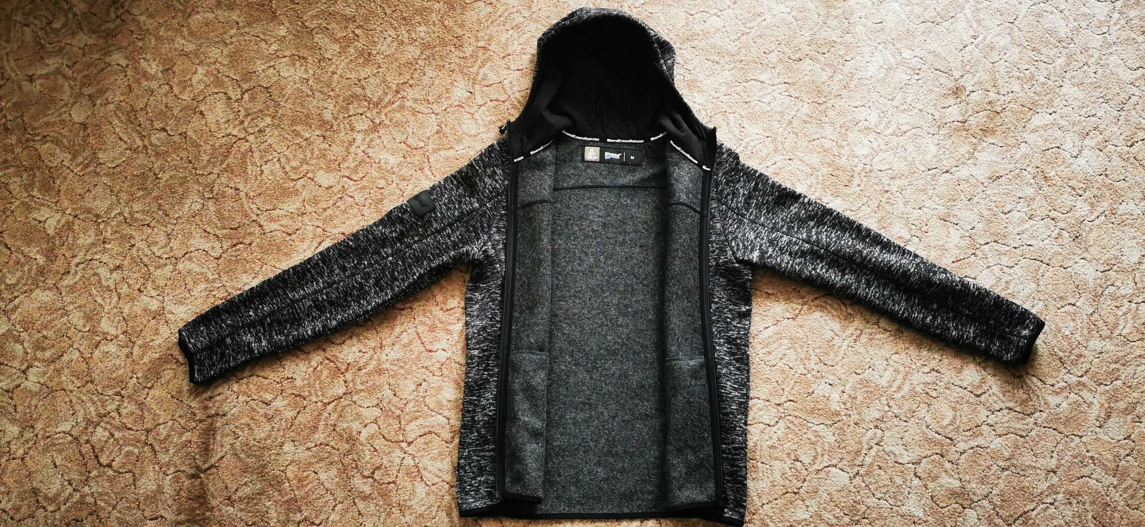 Rozpinana bluza z kapturem DIVERS DAKAR roz.M czarny melanż