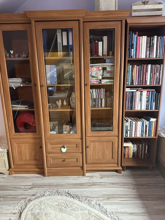 Witryna trzydrzwiowa plus regał