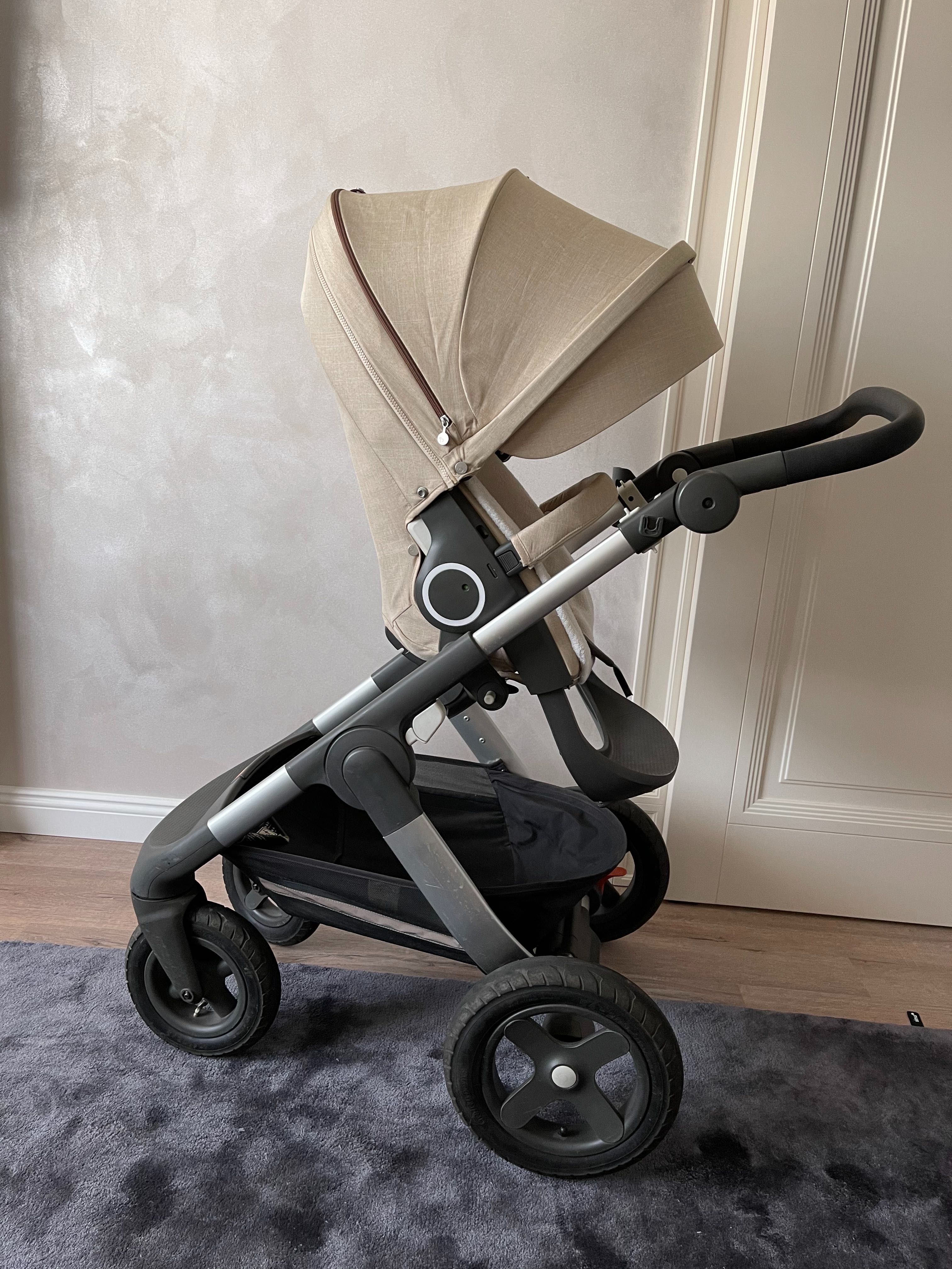 Коляска Stokke trailz прогулка беж меланж и аксессуары