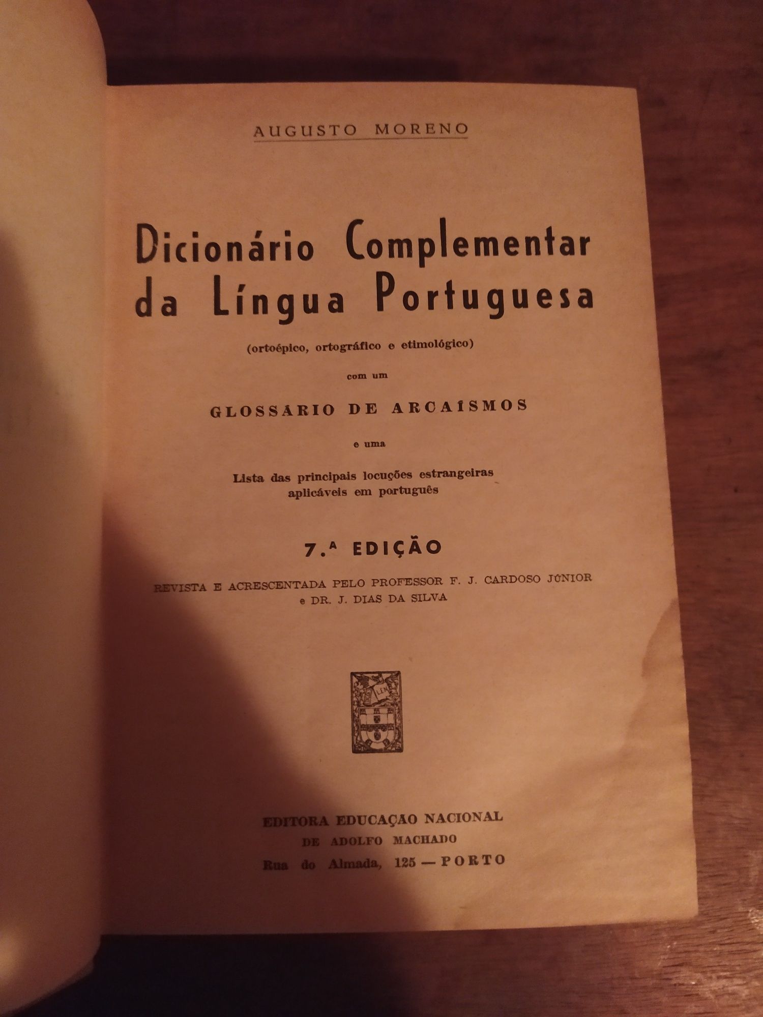 Dicionário complementar da língua portuguesa