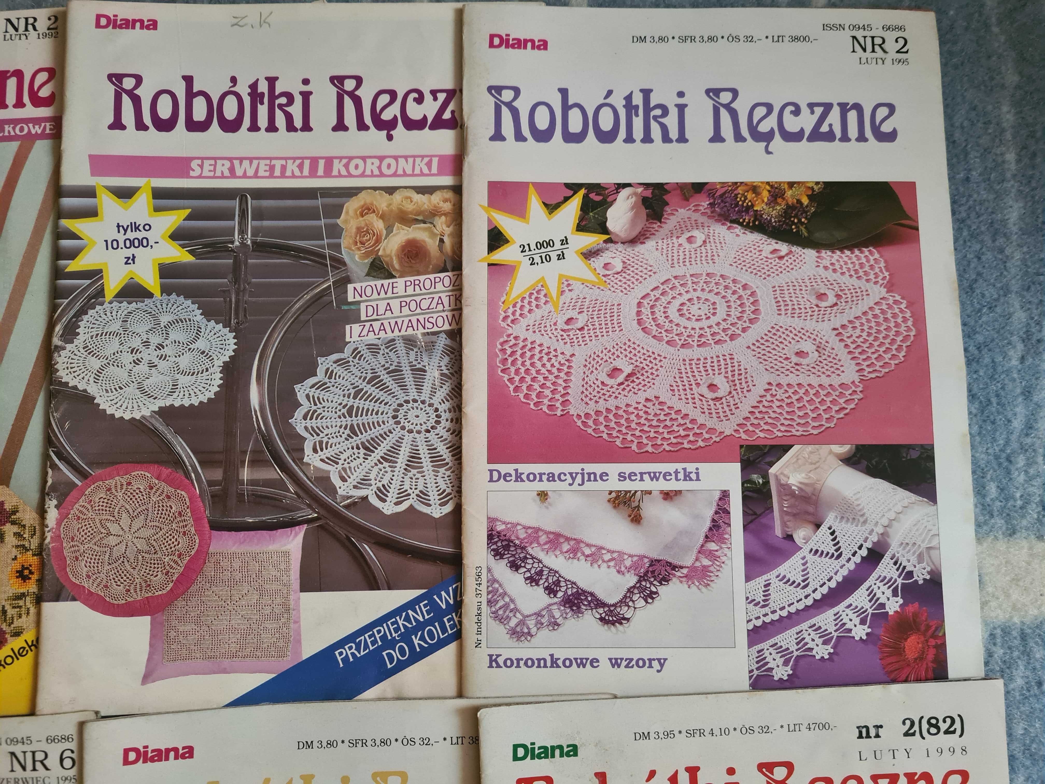 Zestaw 8. broszurek Diana z robótkami ręcznymi.