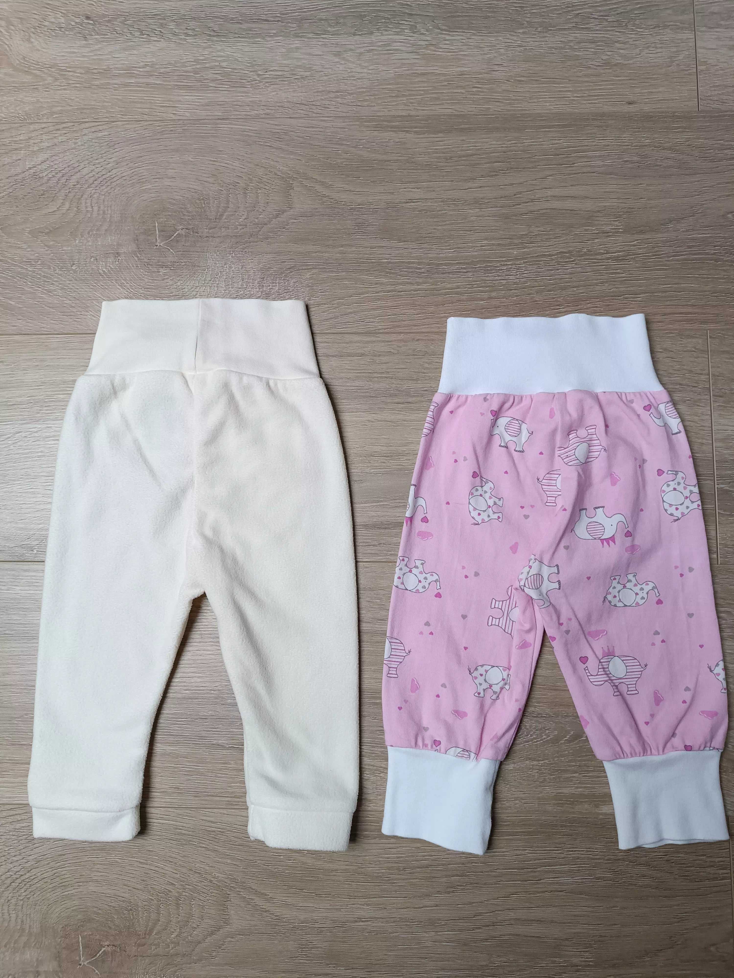 Spodnie spodenki x2 gładkie słoniki 'H&M' 74